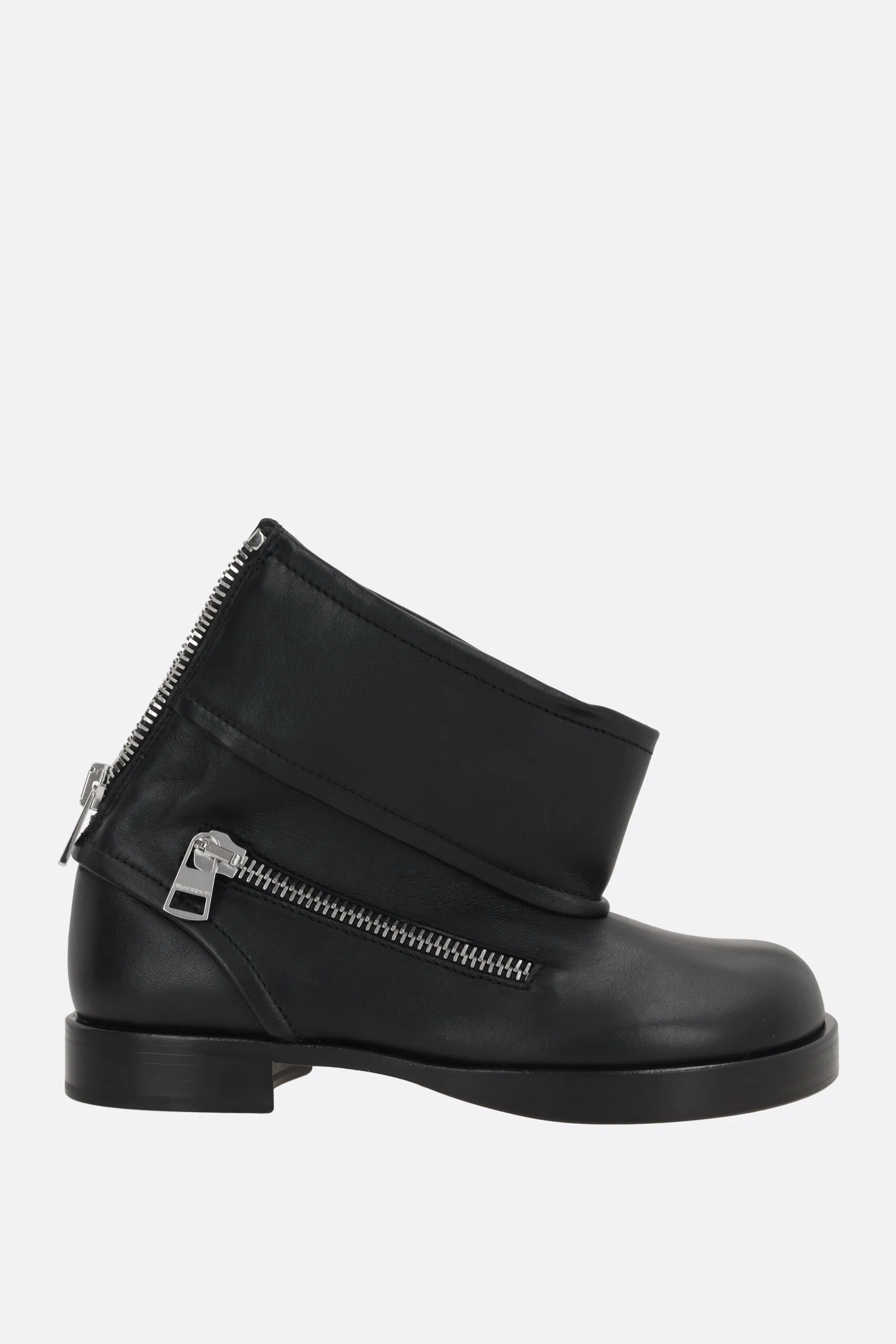 smooth leather biker boots
