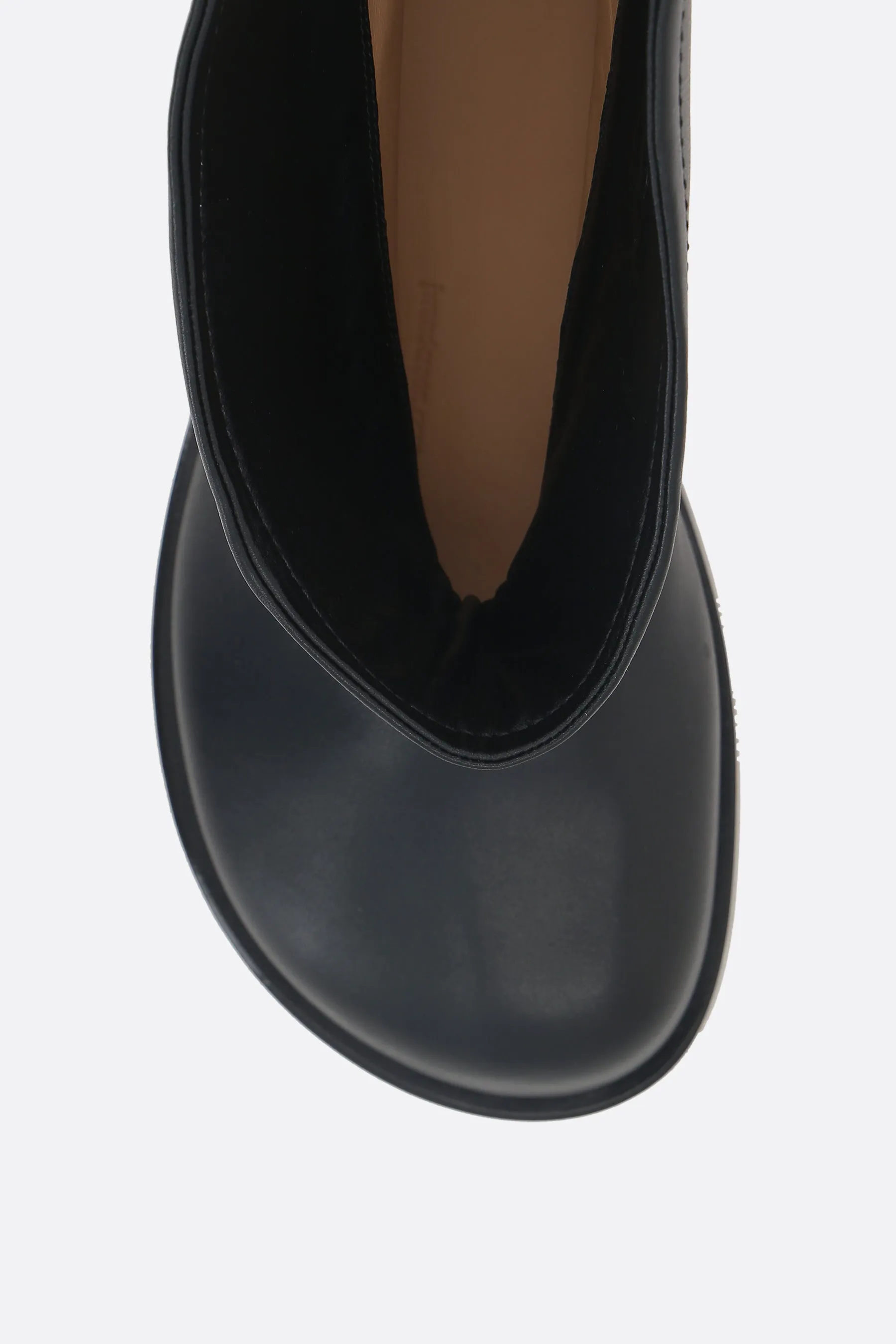 smooth leather biker boots