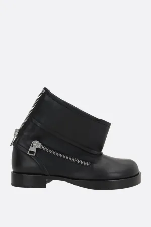 smooth leather biker boots