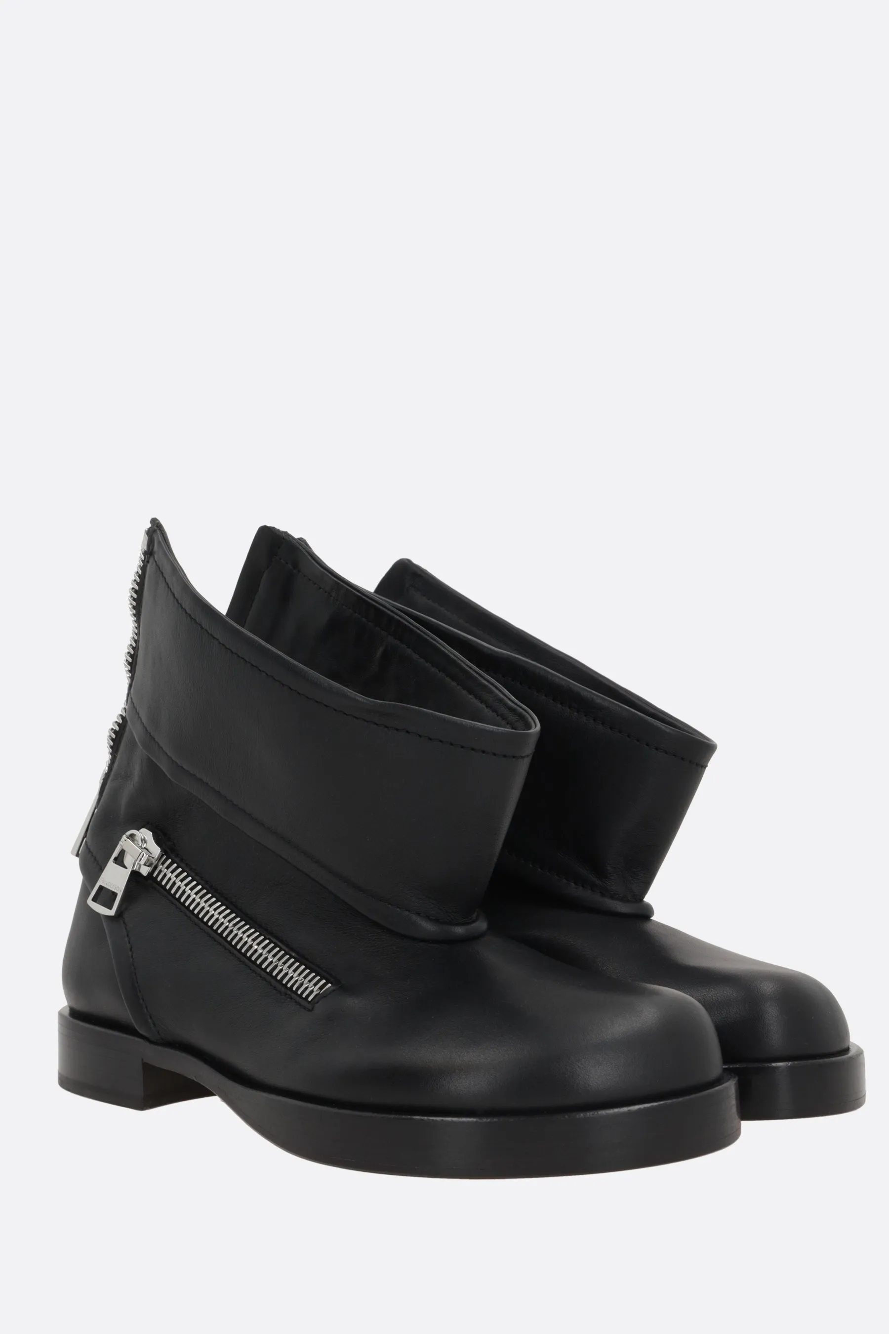 smooth leather biker boots