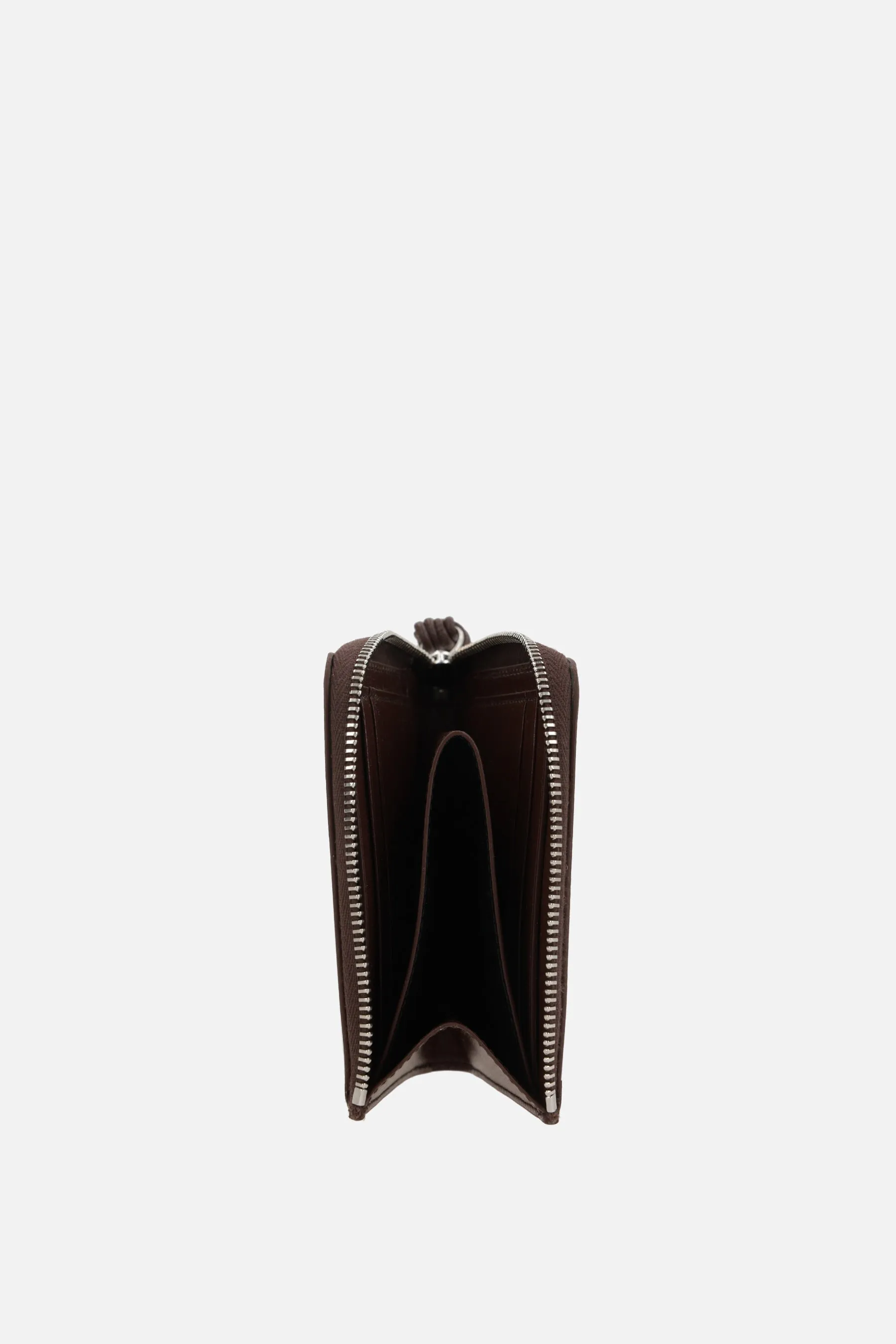 smooth leather half-zip card case