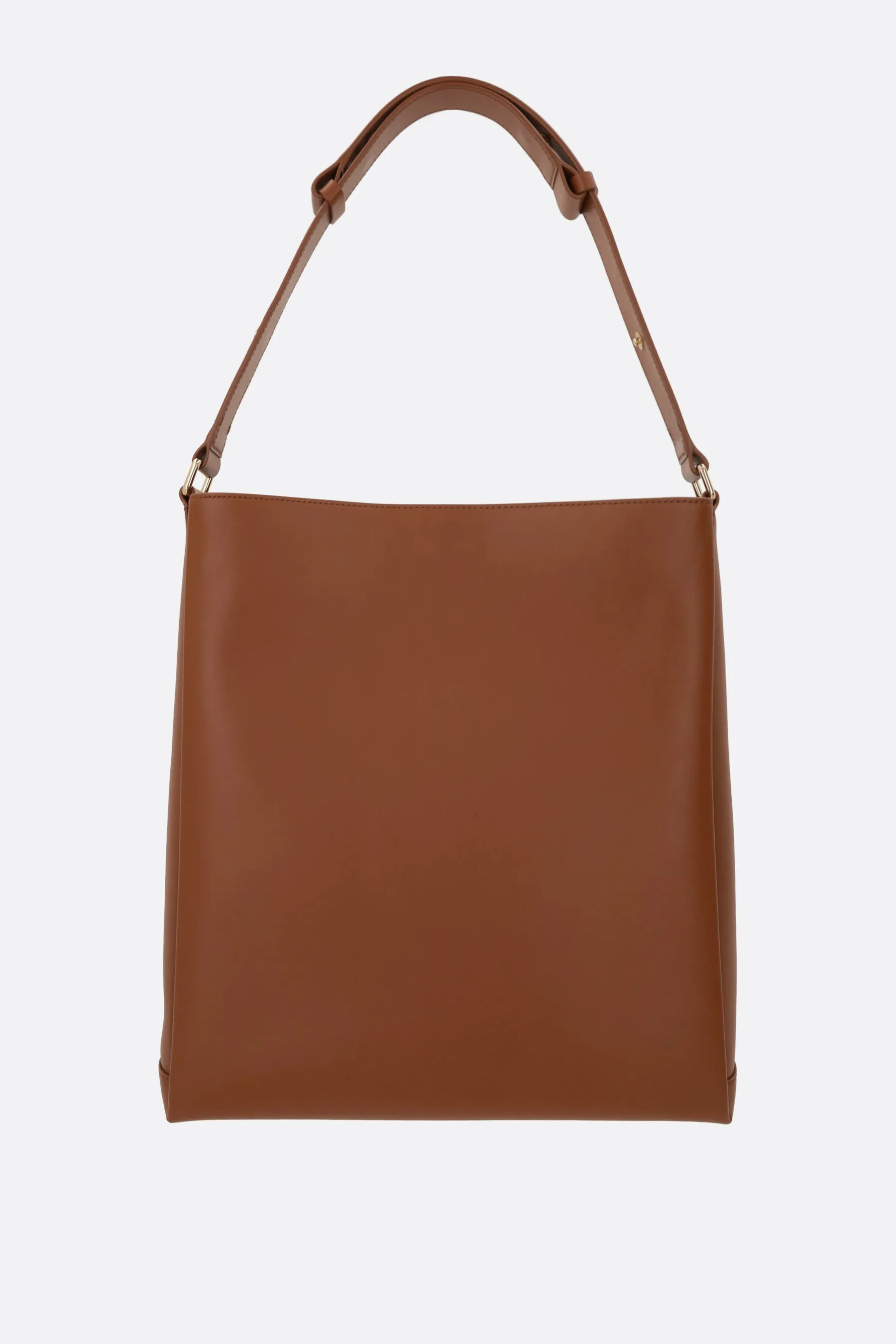 smooth leather shopper