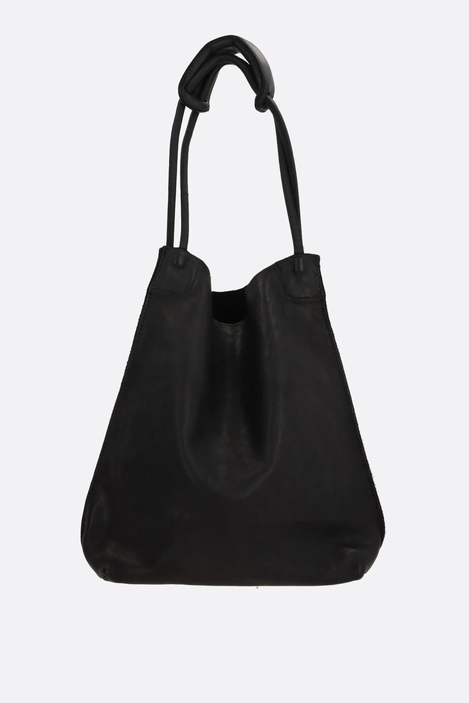 smooth leather shopping bag
