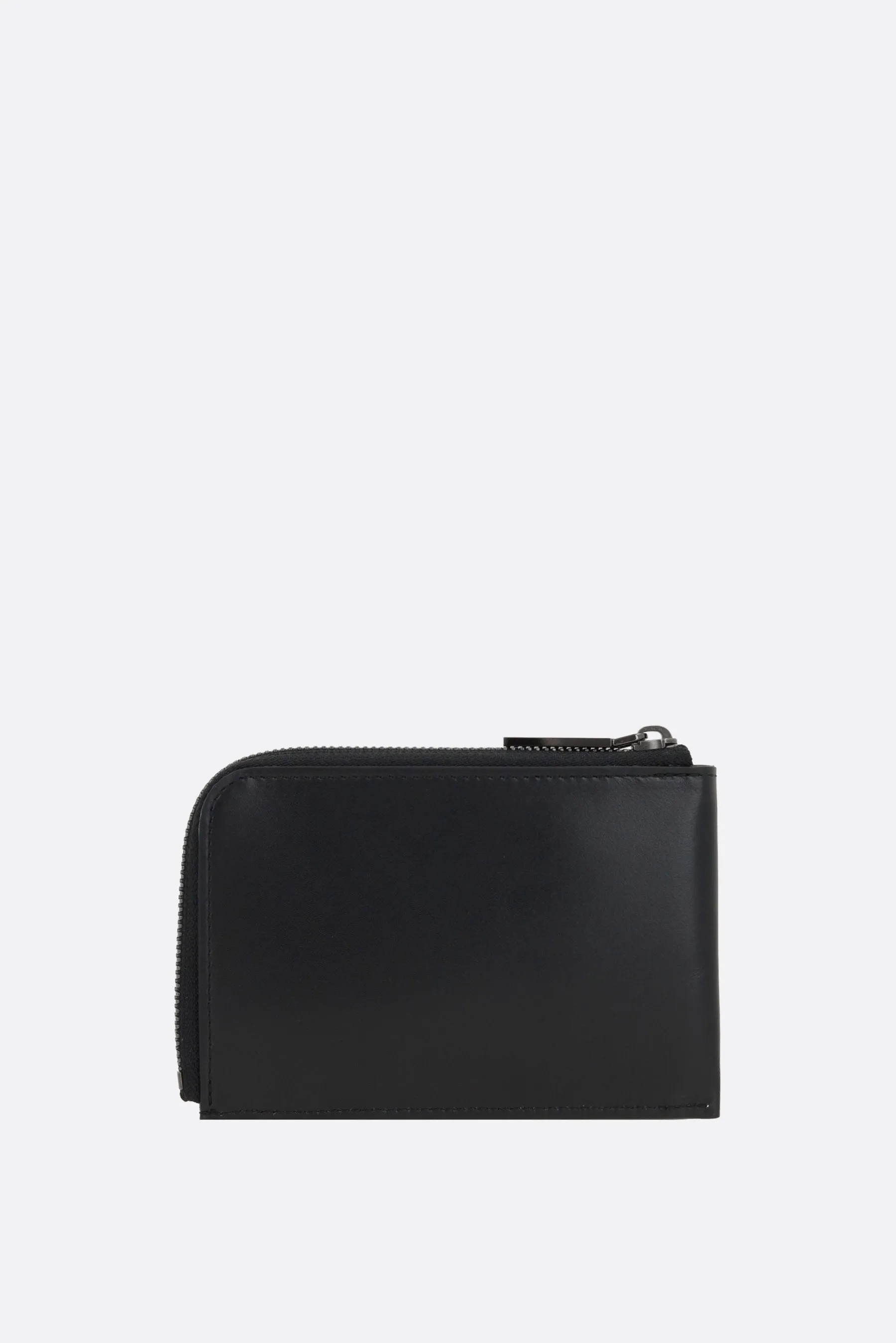 smooth leather short wallet