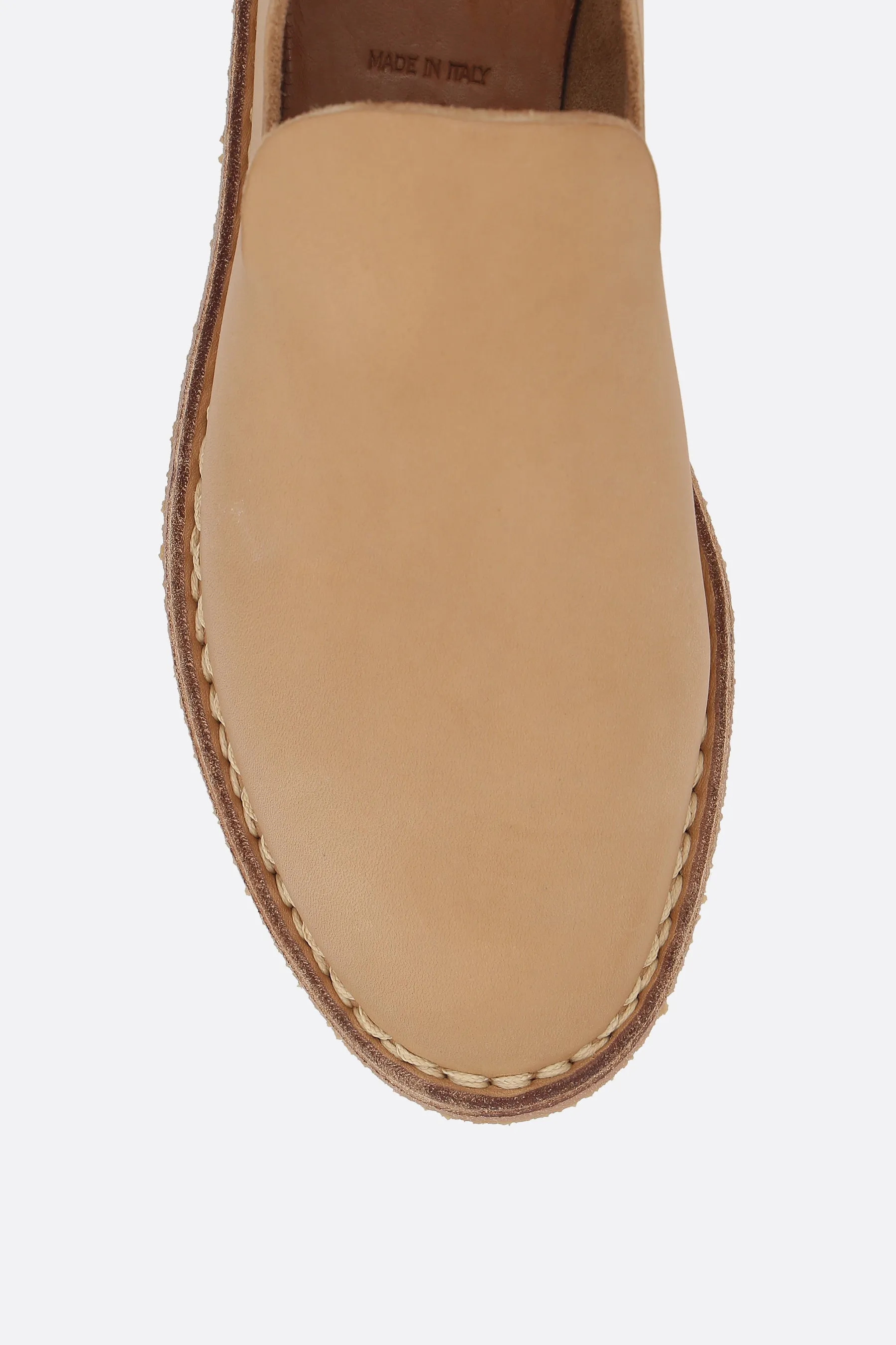 smooth leather slippers