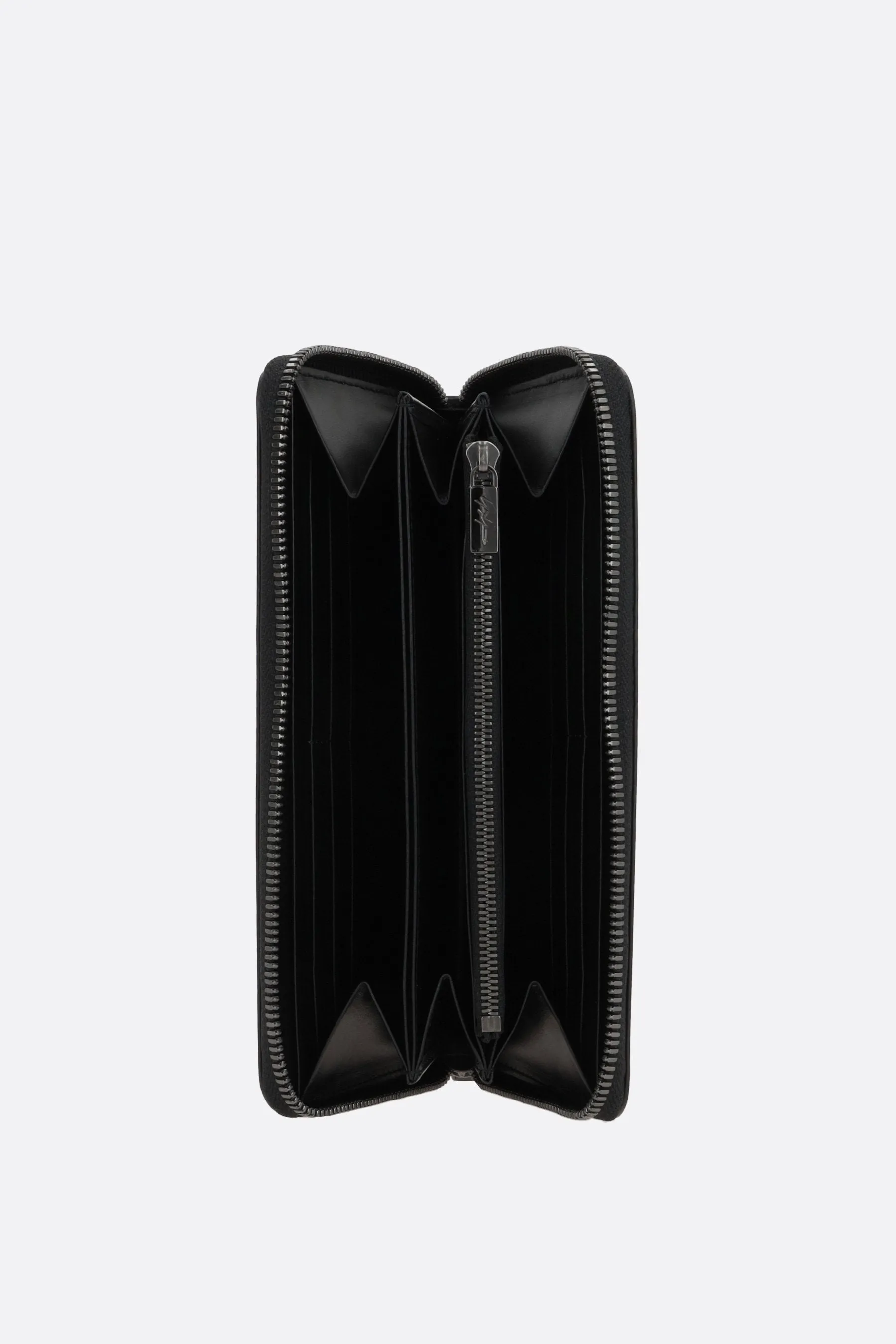 smooth leather zip-around wallet