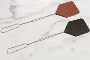 SPECIAL OFFER Leather Fly Swatter With Wire Handle 2 Pack (Ships USPS Only)