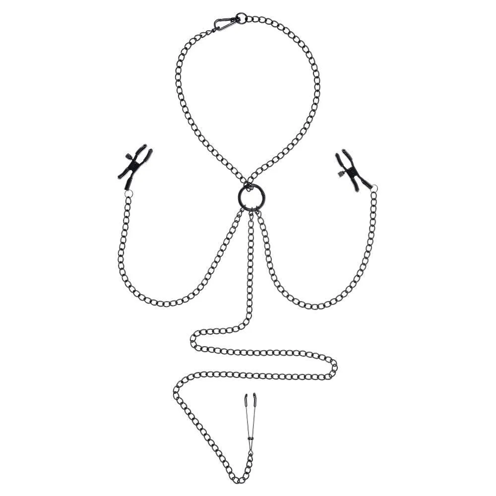 Sportsheets Saffron Collared Nipple to Clit Clamp Set