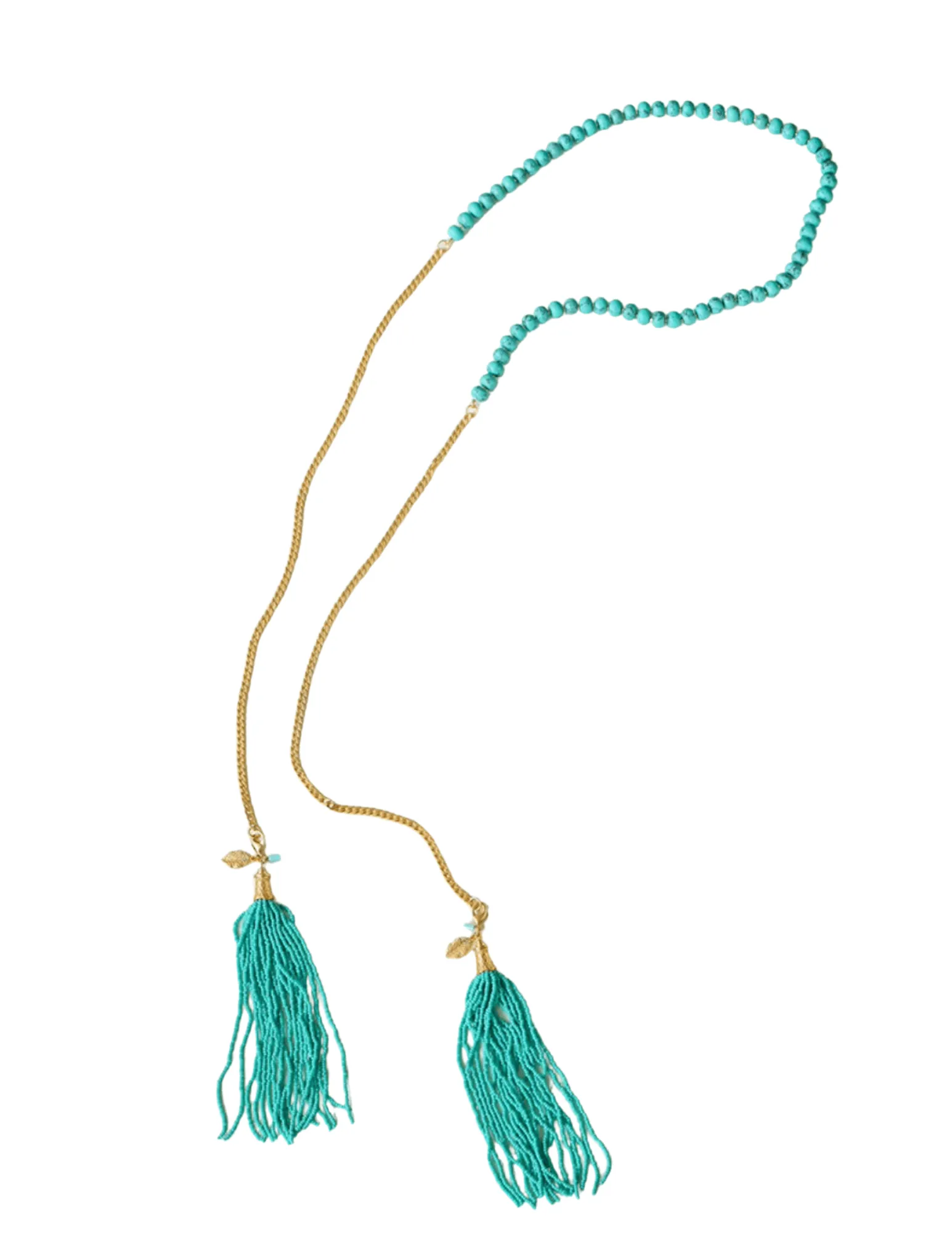 St. Barths La Robe Beaded Tassel Wrap Necklace