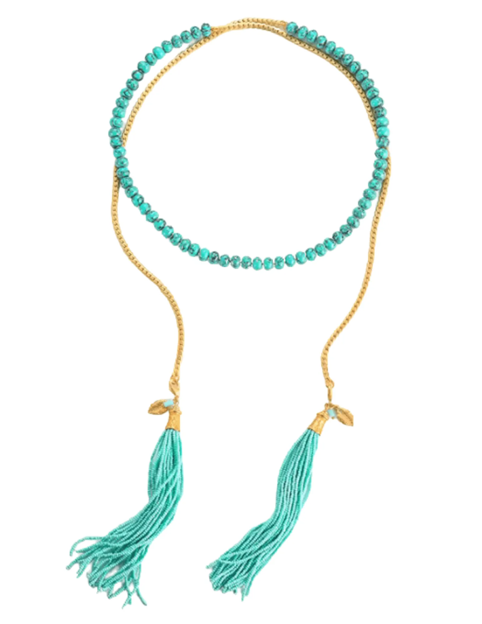 St. Barths La Robe Beaded Tassel Wrap Necklace