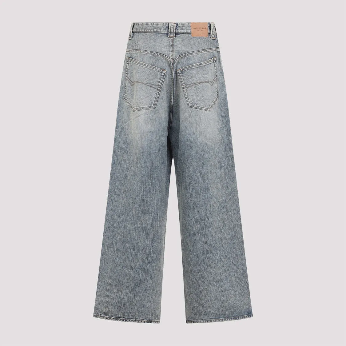 Stained Blue Cotton Baggy Pants