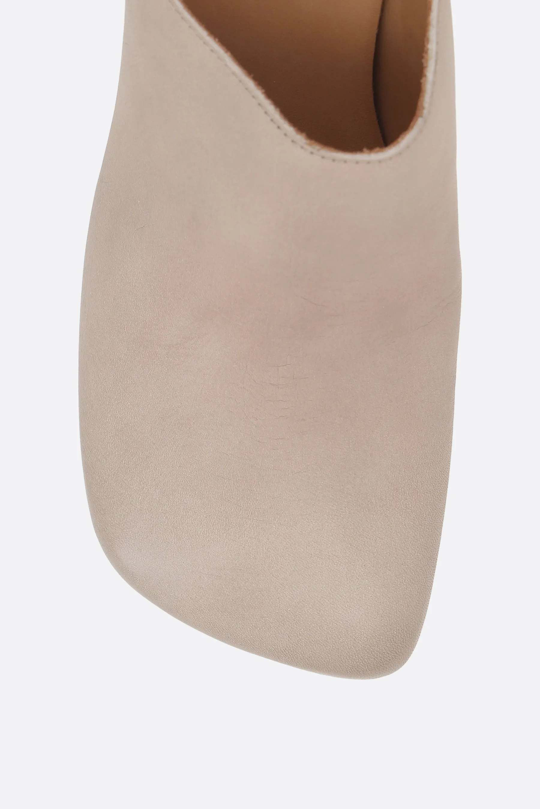 stone mule with double heel in smooth leather