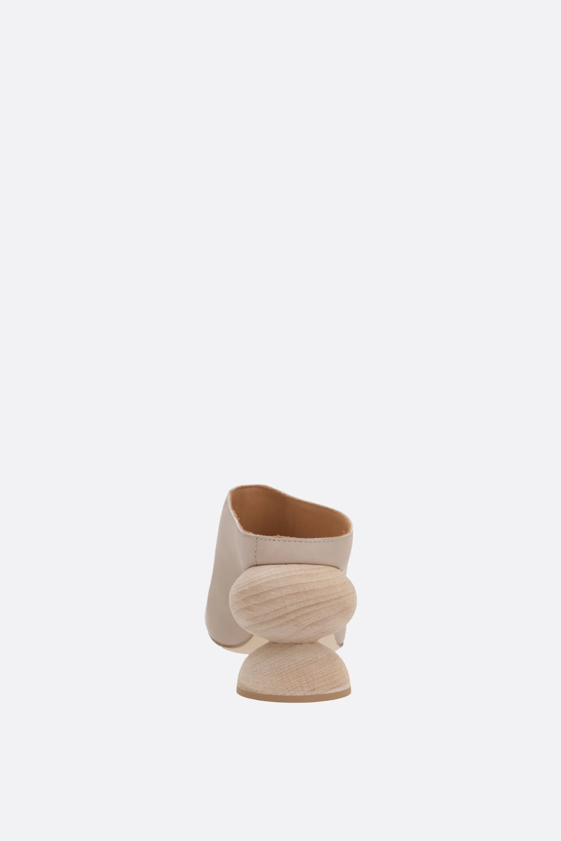 stone mule with double heel in smooth leather
