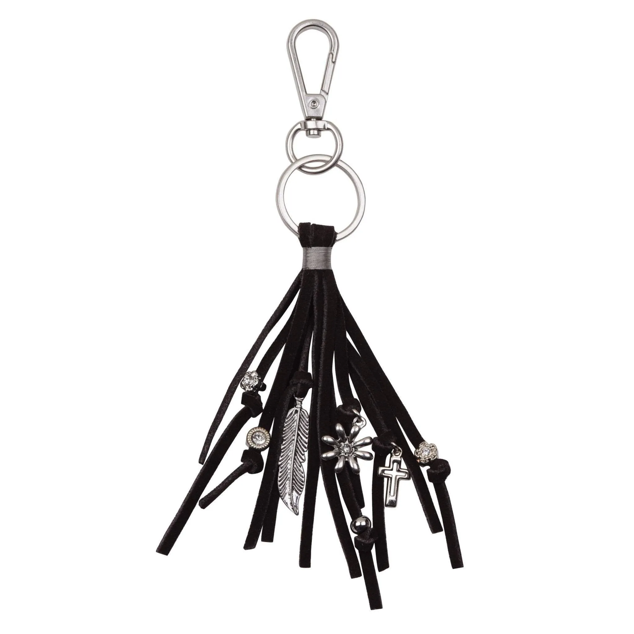 Suede Tassel Charm Keychain