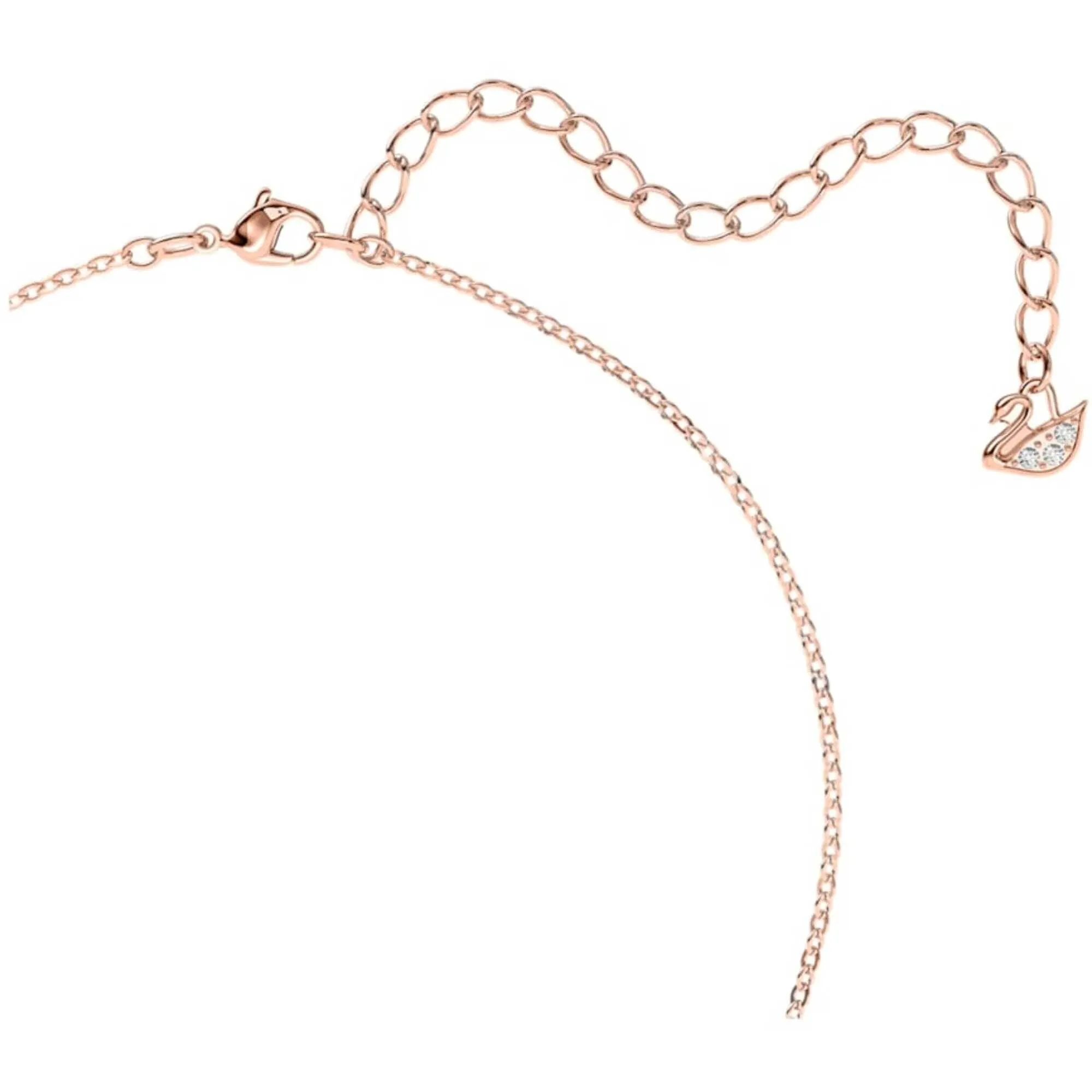 Swarovski Women's Pendant with Chain - Iconic Swan Black and Rose Gold | 5204134