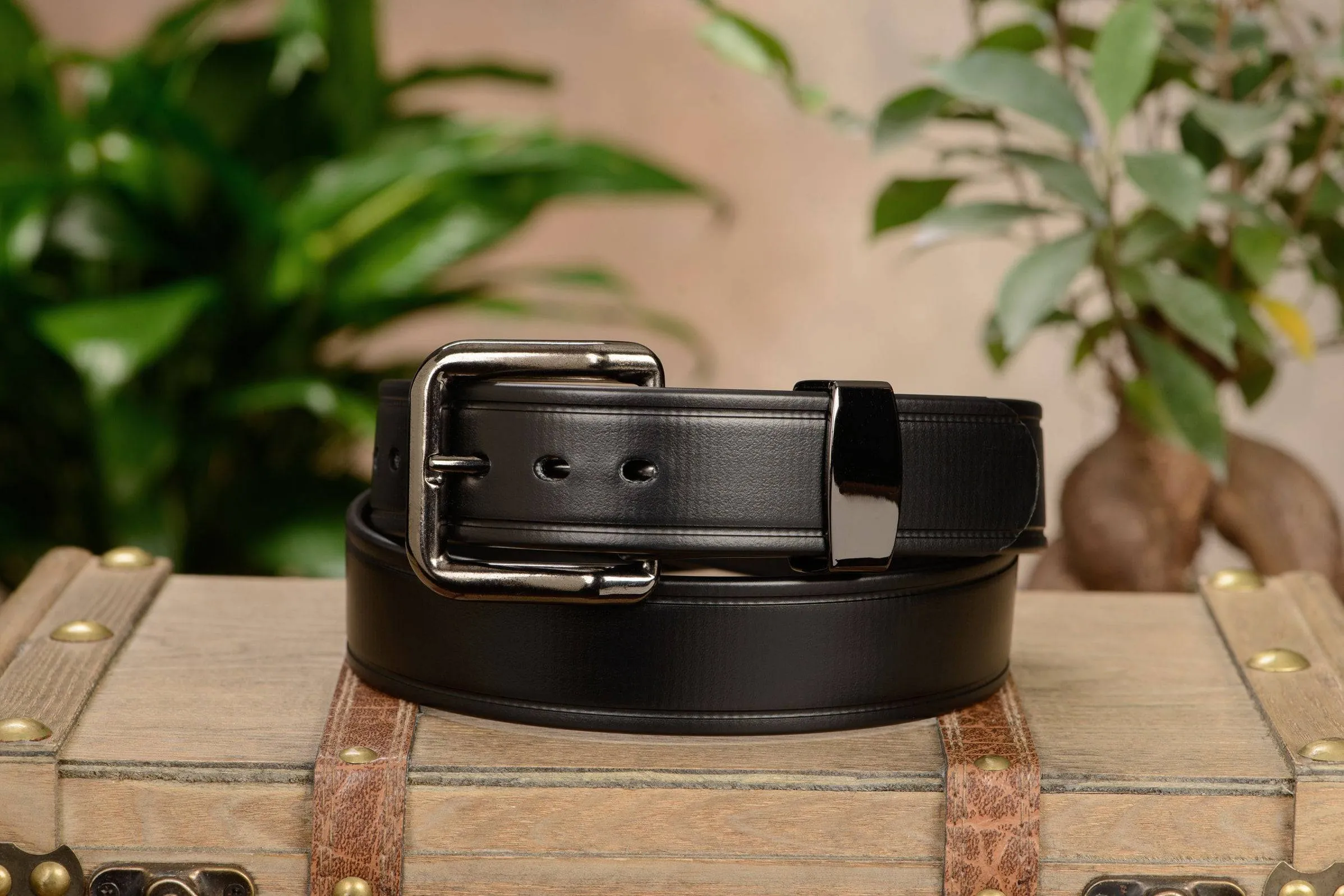 The Hercules Belt™ -  Black Max Thick With Gunmetal Buckle And Keeper 1.50" (H560BK)