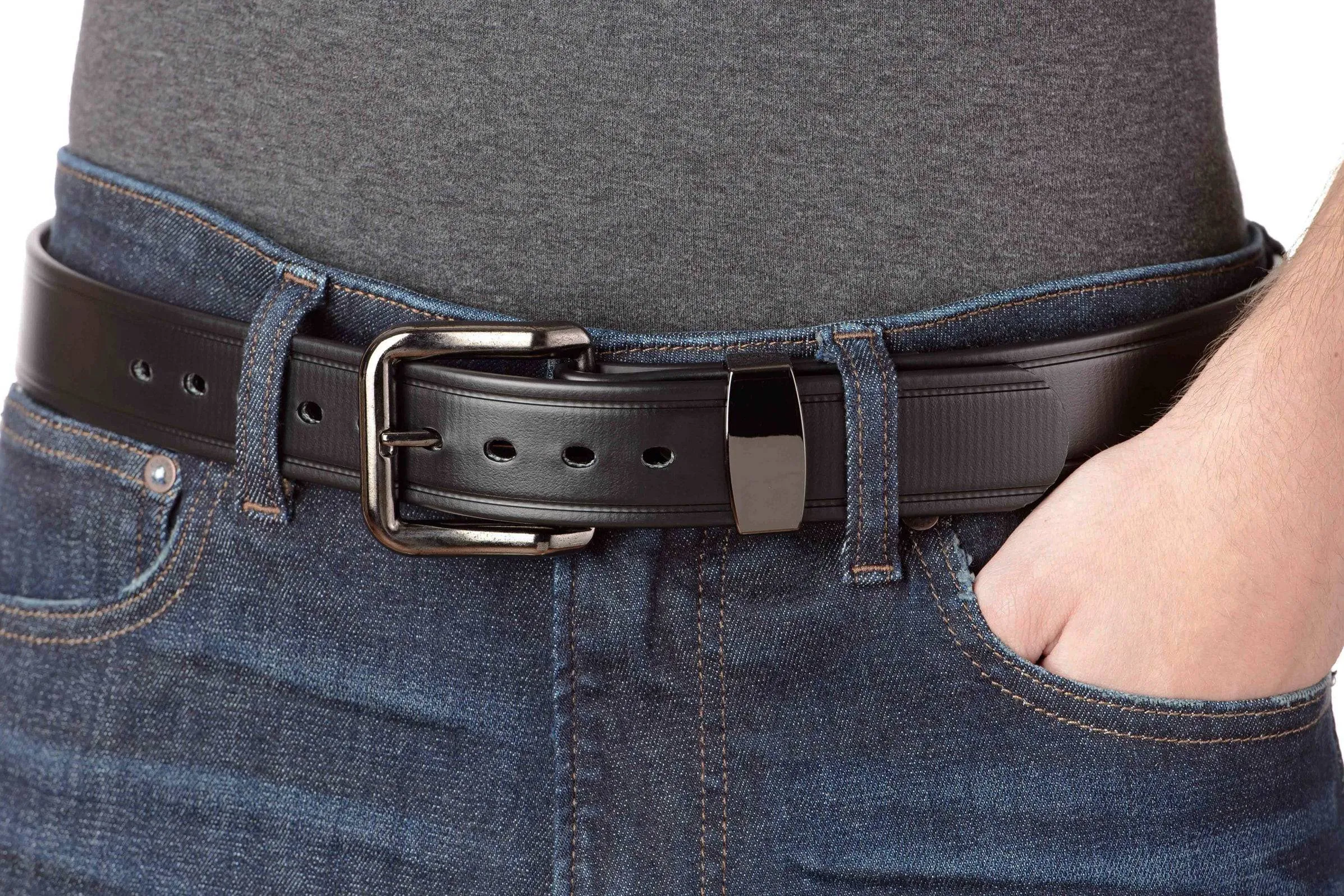The Hercules Belt™ -  Black Max Thick With Gunmetal Buckle And Keeper 1.50" (H560BK)