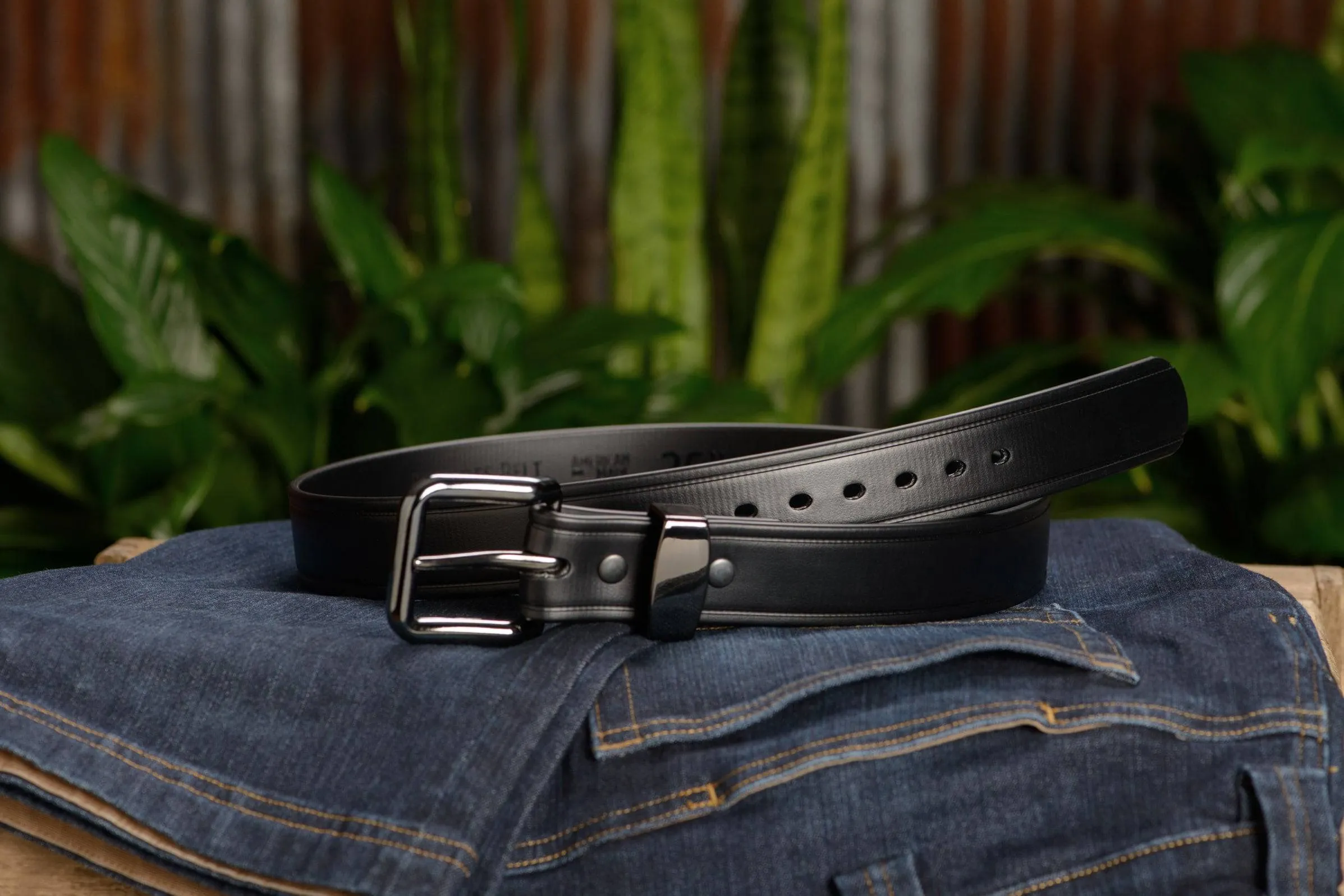 The Hercules Belt™ -  Black Max Thick With Gunmetal Buckle And Keeper 1.50" (H560BK)