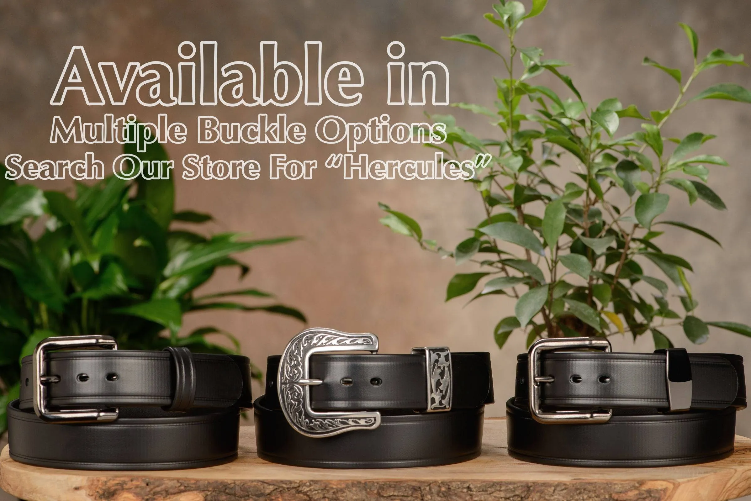 The Hercules Belt™ -  Black Max Thick With Western Buckle And Keeper 1.50" (H570BK)