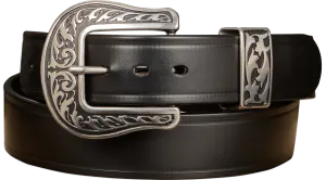 The Hercules Belt™ -  Black Max Thick With Western Buckle And Keeper 1.50" (H570BK)