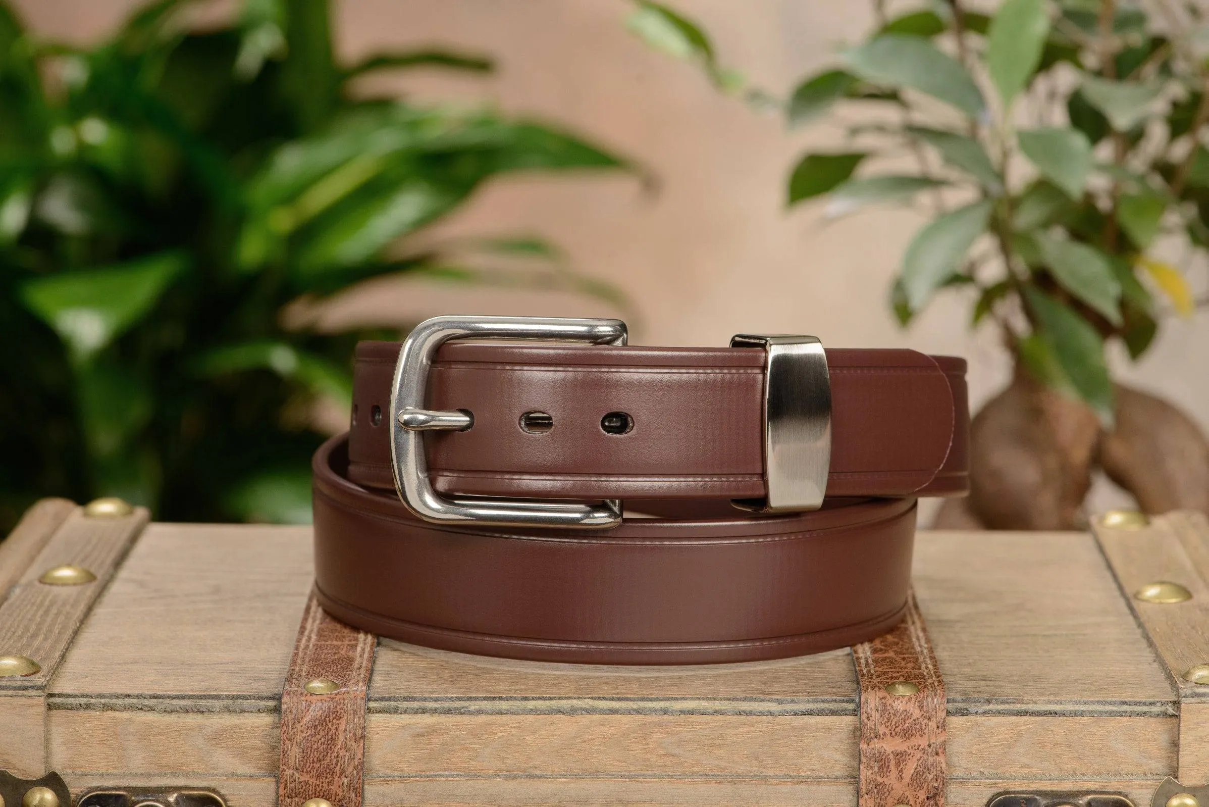 The Hercules Belt™ - Brown Max Thick With Stainless Rounded Buckle And Keeper 1.50" (H530BR)