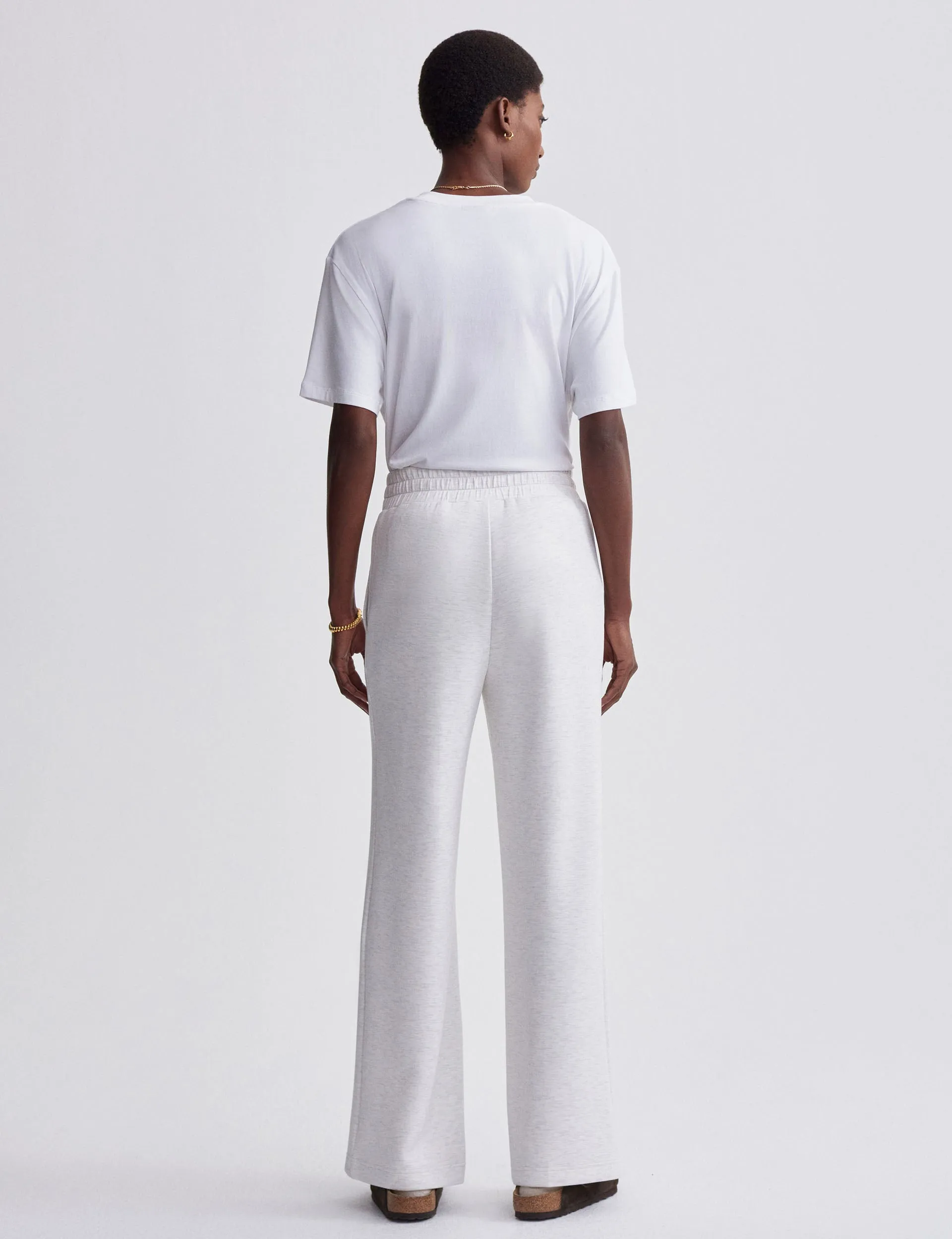 The Wide Leg Pant 30" - Ivory Marl