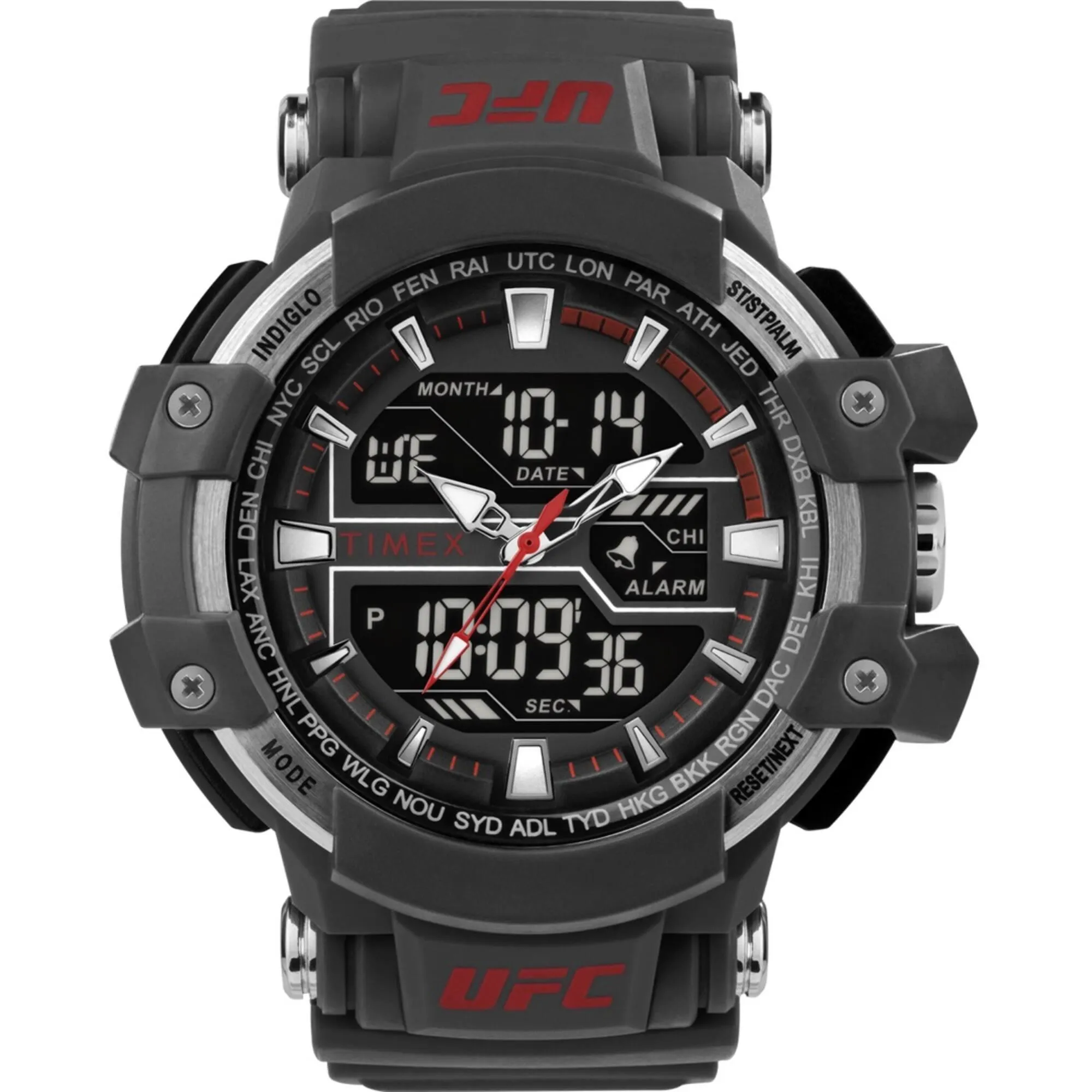 Timex Men's Watch - UFC Combat Analog-Digital Black Dial Grey Strap | TW5M51900JT