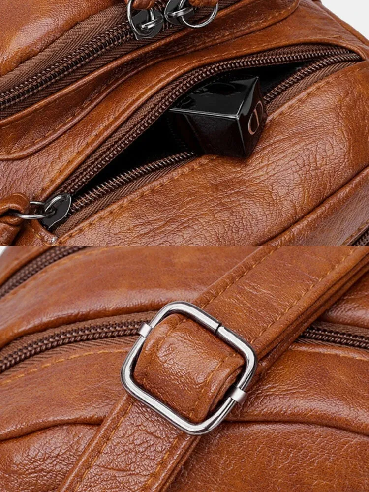 Women Earphone Hole Anti-theft Crossbody Bag Shoulder Bag