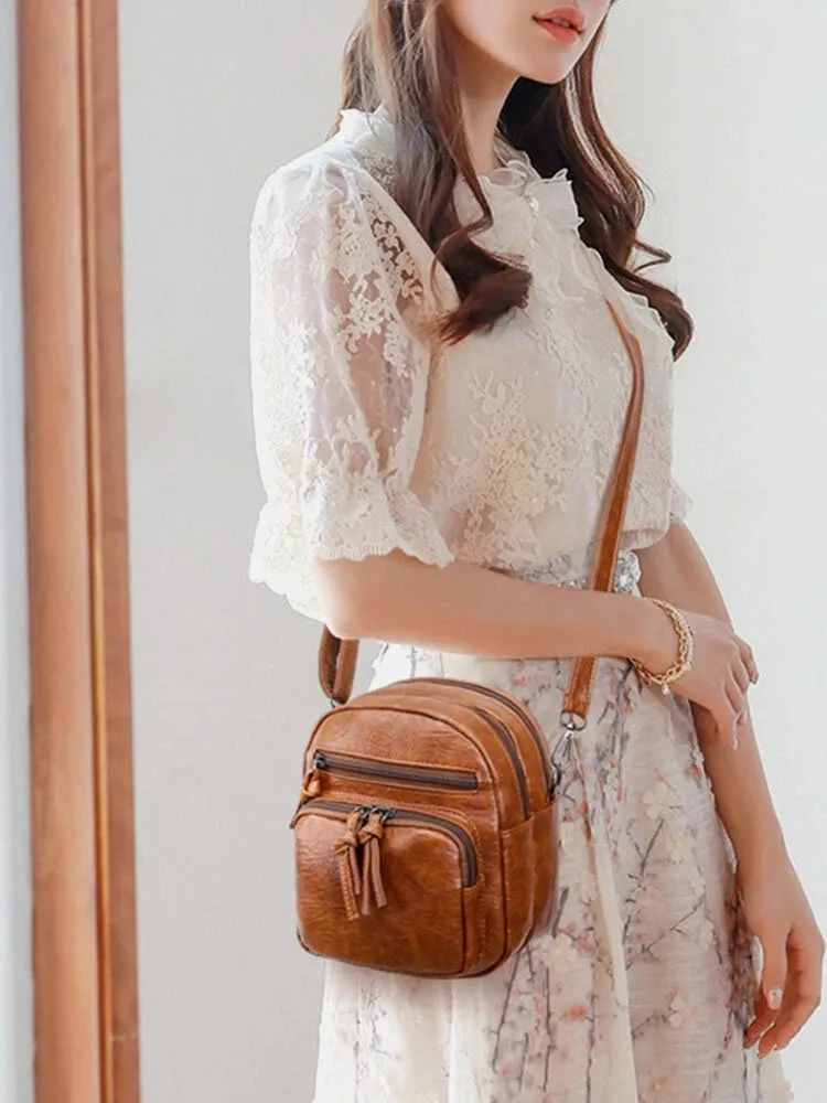 Women Earphone Hole Anti-theft Crossbody Bag Shoulder Bag