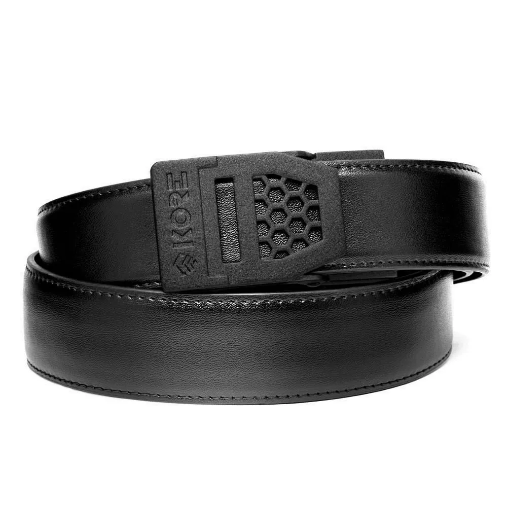 X SERIES BUCKLE  | BLACK LEATHER GUN BELT 1.5"