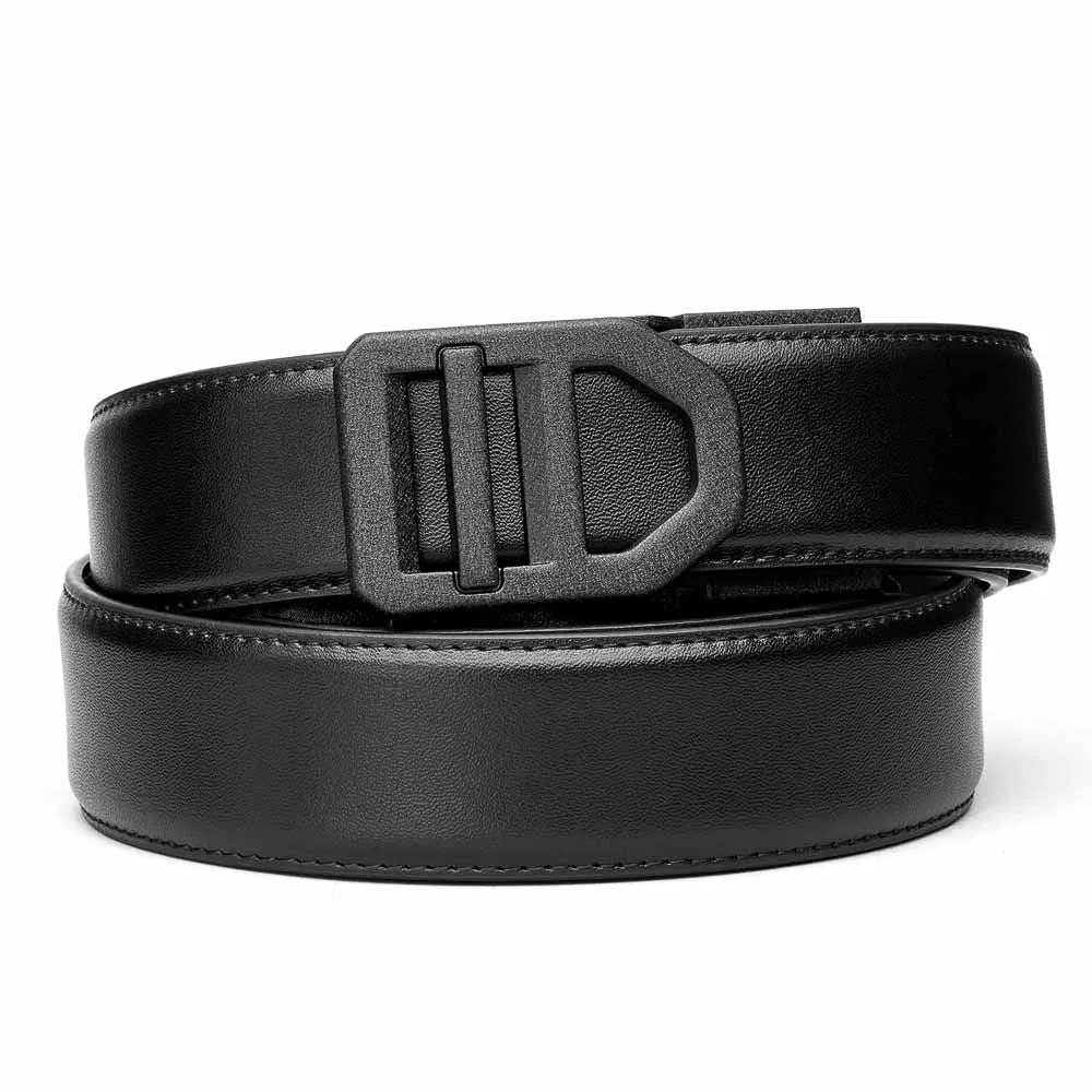 X SERIES BUCKLE  | BLACK LEATHER GUN BELT 1.5"
