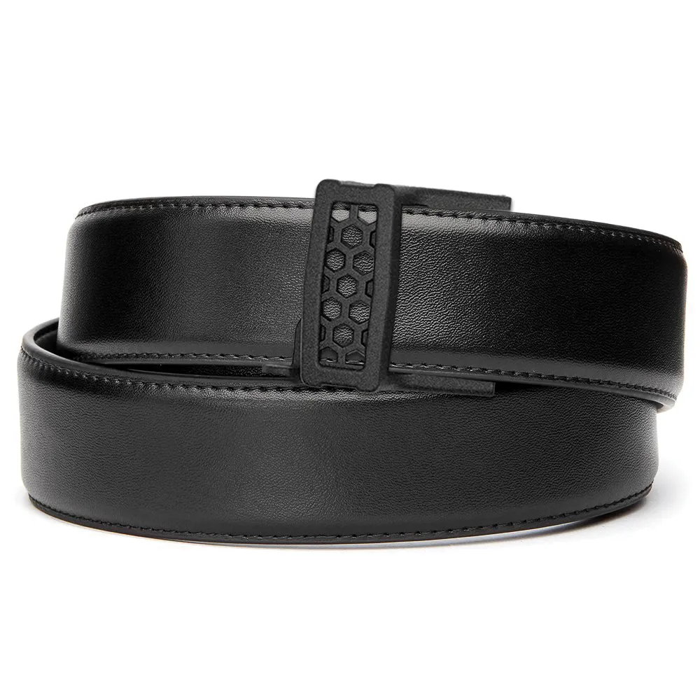X SERIES BUCKLE  | BLACK LEATHER GUN BELT 1.5"