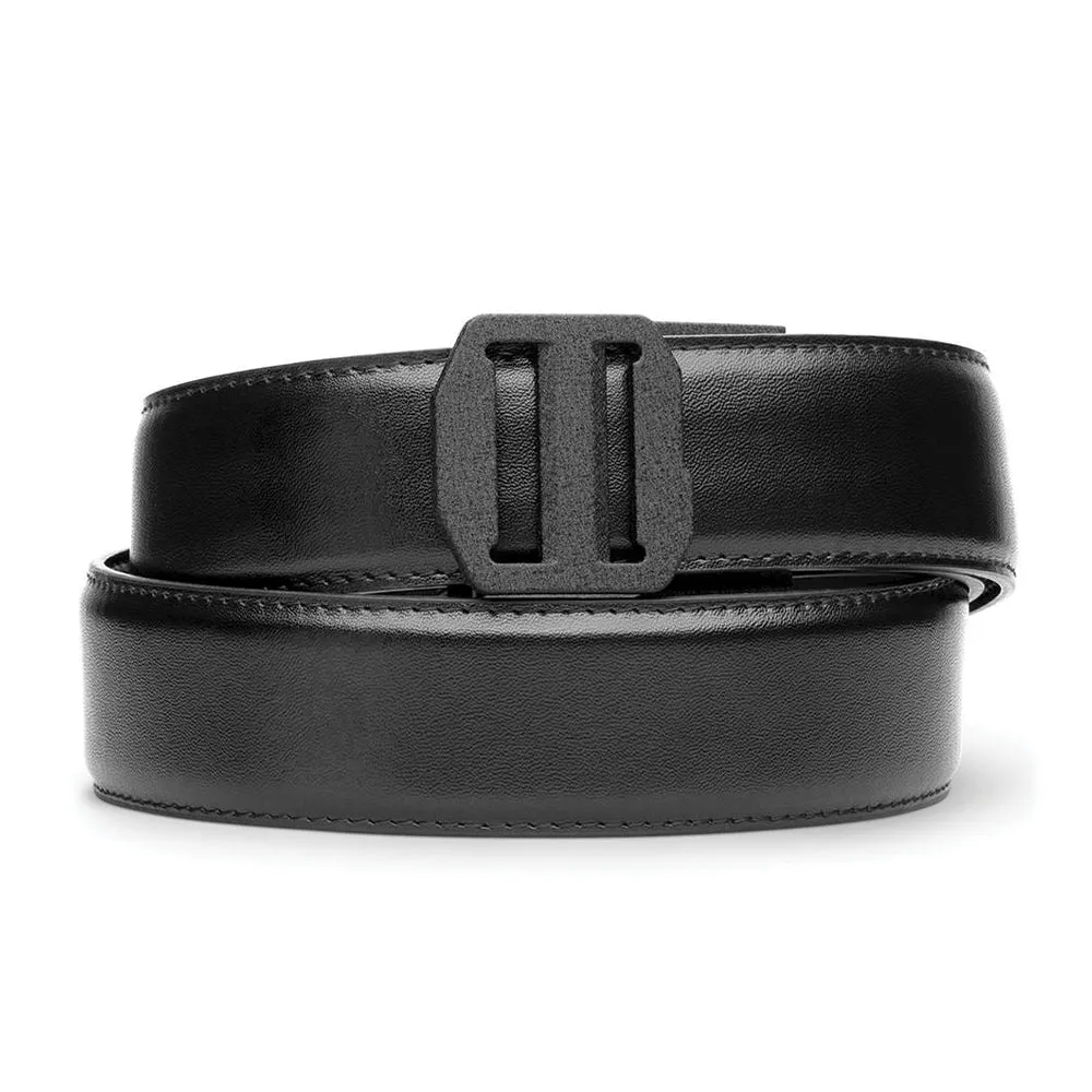 X SERIES BUCKLE  | BLACK LEATHER GUN BELT 1.5"